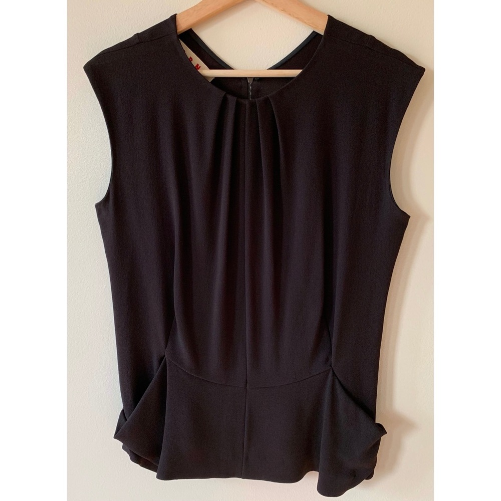 Marni • 42 • Sleeveless Tank Top Exposed Zipper Chocolate Dark Brown